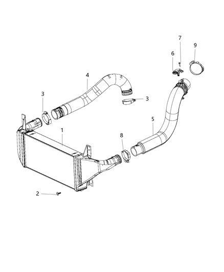 2018 Jeep Wrangler JK (Previous-generation) Charge Air Cooler Diagram