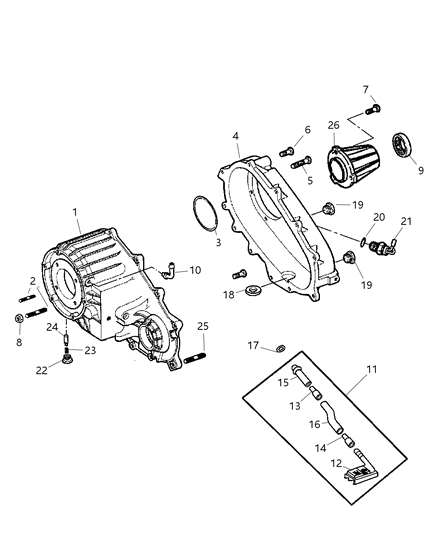 2007 Dodge Ram 3500 Cab Chassis Case Front , Rear & Related Parts Diagram 1 - Thumbnail