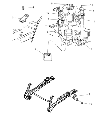 2008 Chrysler Pacifica Retractor Assembly Screw, Center Diagram for 6036259AA