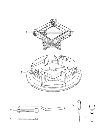 2018 Jeep Compass Jack Assembly & Tools Diagram