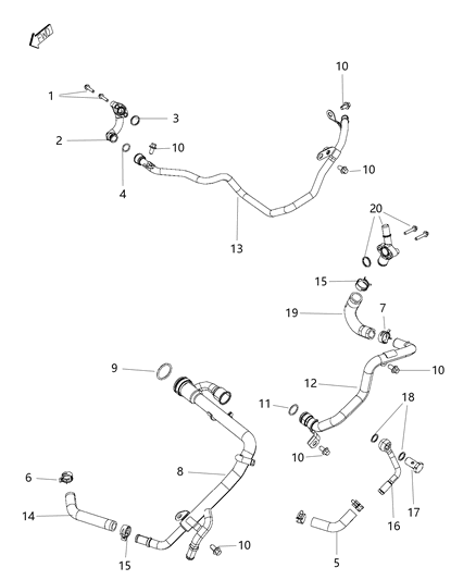 2015 Ram 1500 Intake Manifold Bolt, Upper Diagram for 68147612AA