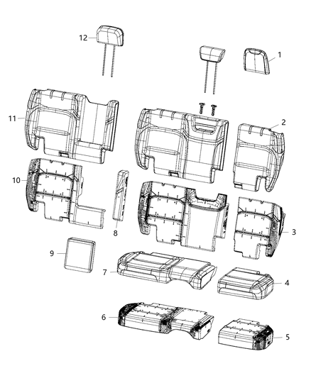 2018 Jeep Wrangler All-new Model Rear Seat - Split Seat Diagram 5 - Thumbnail