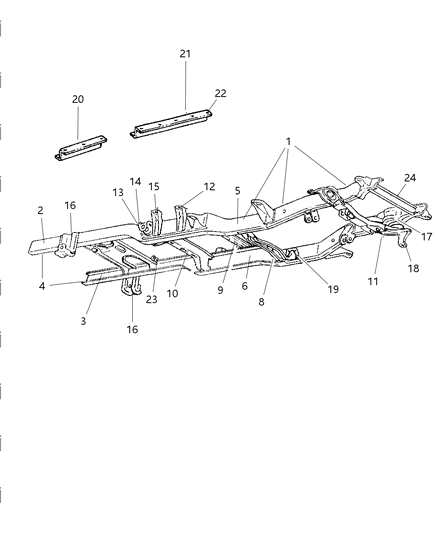 1997 Dodge Ram 1500 Front Crossmember Diagram for 4864975