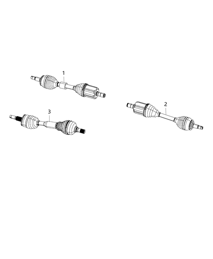 2015 Jeep Cherokee Shafts, Axle Diagram 1 - Thumbnail
