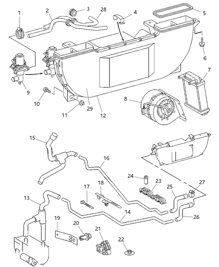 2002 Dodge Sprinter 3500 Heater Core, Rear Diagram for 5133586AA
