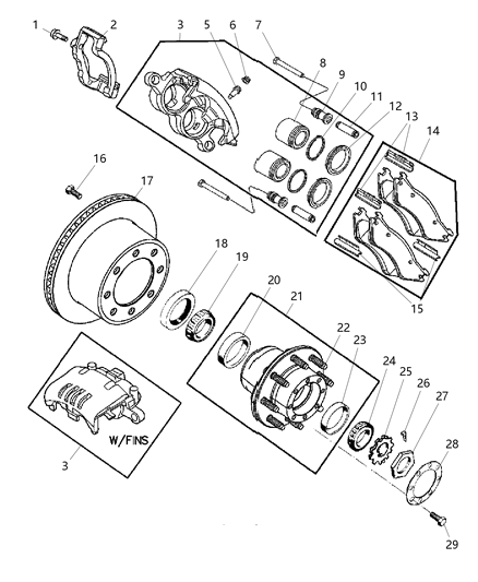 2004 Dodge Ram 3500 Brakes, Rear, Disc Diagram 2 - Thumbnail