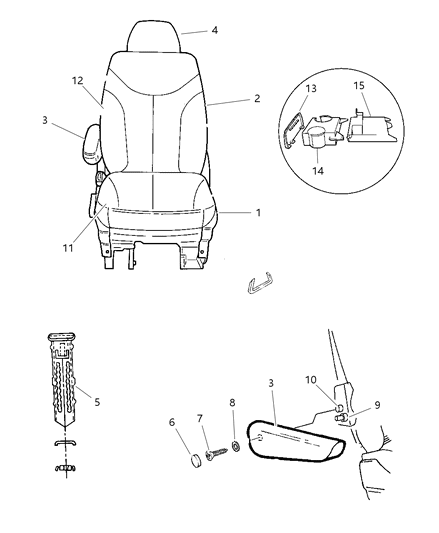 1999 Dodge Caravan Rear Seats - Quad Diagram 3 - Thumbnail