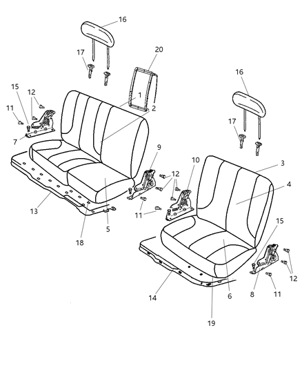 2012 Ram 2500 Crew Cab Rear Seat - Split Seat Diagram 3 - Thumbnail