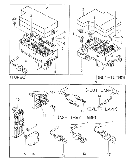 1997 Dodge Avenger Relay Box Diagram for MB920216