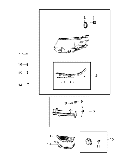2020 Jeep Compass Lamps, Front Diagram 2 - Thumbnail