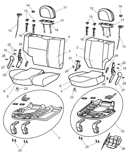 2001 Jeep Grand Cherokee Rear Seat Diagram 2 - Thumbnail