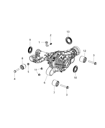 2021 Dodge Durango Axle Housing And Vent, Front Diagram