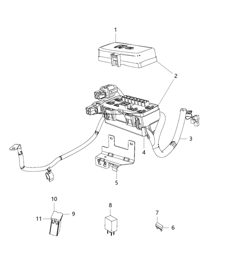 2016 Ram 3500 Cab Chassis(<10K lb.) Auxiliary & Integral PDC Diagram