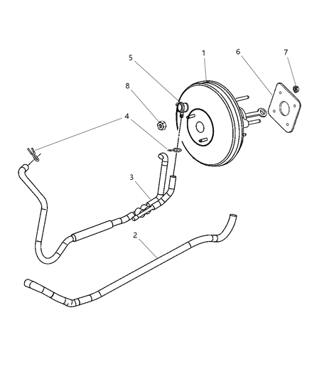 2006 Chrysler Sebring Hose Brake Booster Diagram for 4879048AB