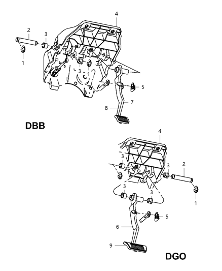 2019 Ram 2500 Pedal Brake Diagram for 68363105AA