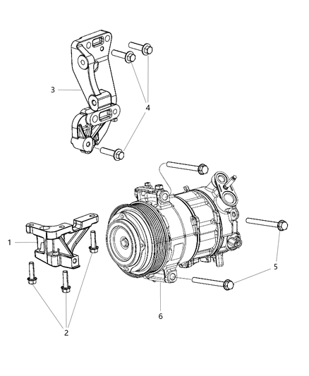 2016 Dodge Dart A/C Compressor Mounting Diagram 2 - Thumbnail