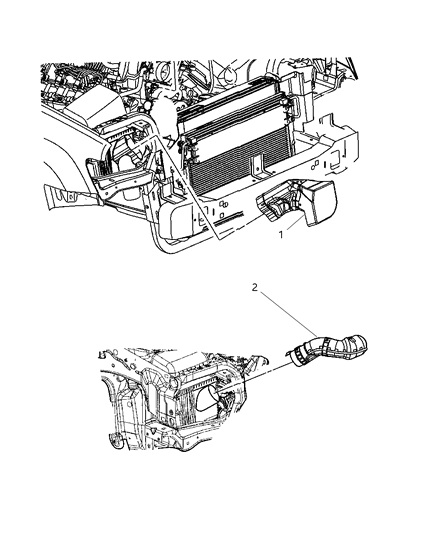 2008 Jeep Grand Cherokee Air Duct Diagram for 53013794AB