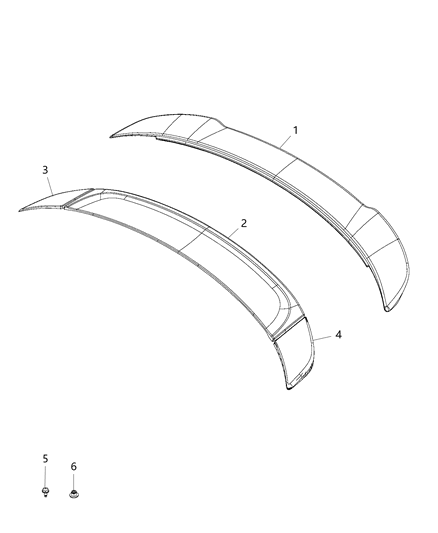 2015 Dodge Charger Spoiler Rear Left Diagram for 5NN79JRYAB