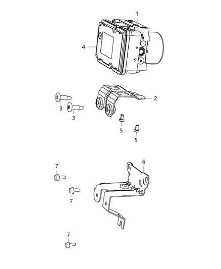 2015 Dodge Dart Module Anti-Lock Brake System Diagram for 68240383AB