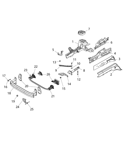2015 Jeep Renegade Bracket Module Diagram for 68256082AA