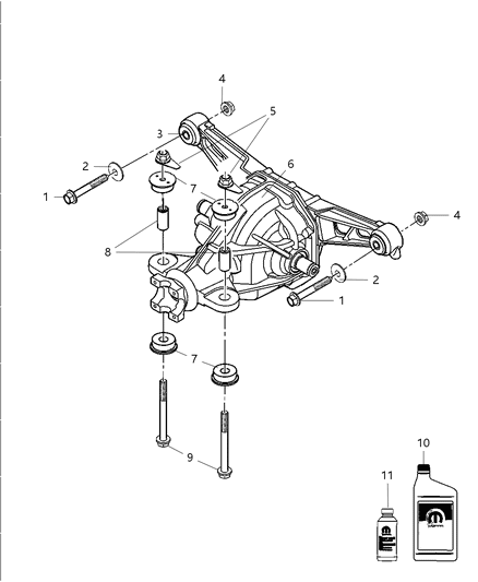 2010 Dodge Viper Differential Assembly, Rear Diagram for 5038307AE
