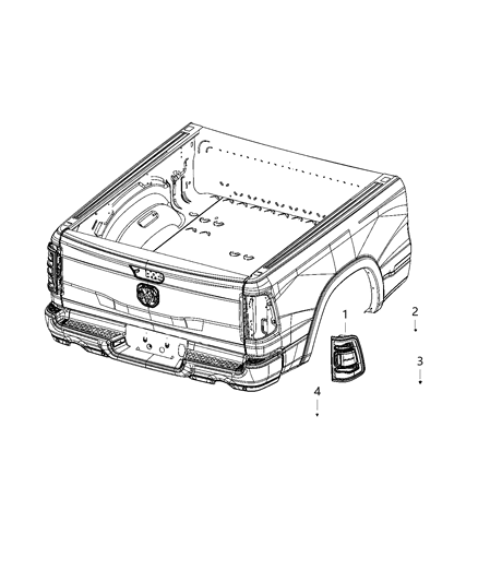 2020 Ram 1500 New Style Lamps - Rear Diagram 2 - Thumbnail