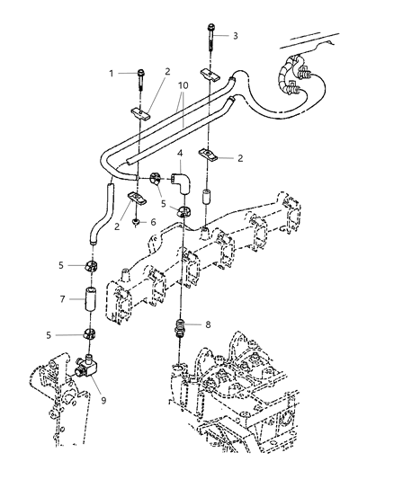 2000 Dodge Ram 2500 Quad & Club Cab Plumbing - Heater Diagram 3 - Thumbnail