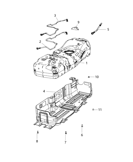 2021 Jeep Gladiator Fuel Tank And Related Parts Diagram 2 - Thumbnail
