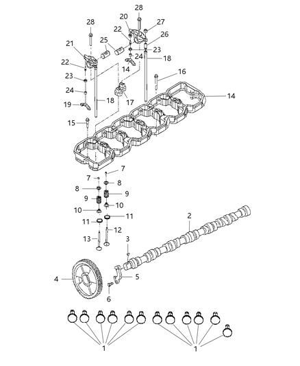 2012 Ram 3500 Pickup Camshaft And Valvetrain Diagram
