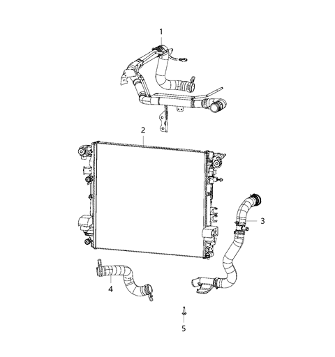 2021 Jeep Wrangler Radiator Hoses And Related Parts Diagram 2 - Thumbnail