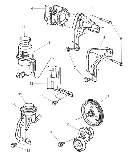 2001 Chrysler PT Cruiser Tensioner Belt Diagram for 4668509AB
