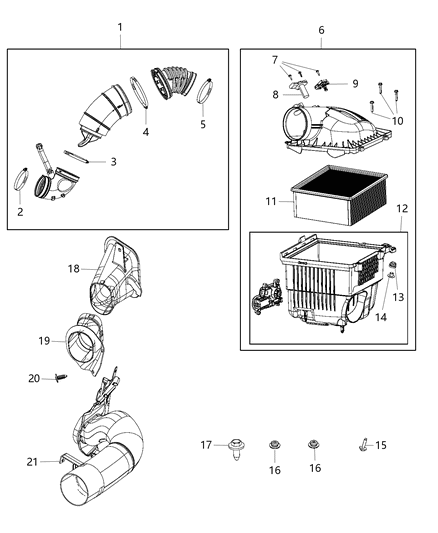 2016 Ram 2500 Sensor Map Temperature Barometric Absolute Pressure Sensor Diagram for 53034091AB