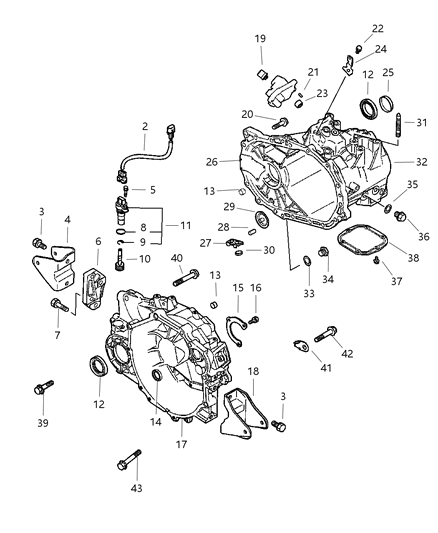 2005 Dodge Stratus Bolt, Flange (10X50) , T Engine Diagram for MF140268