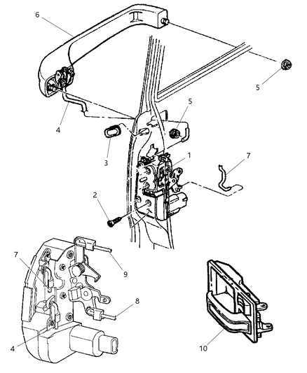 1999 Jeep Cherokee Latch Package Front Door Diagram for 4773636AB