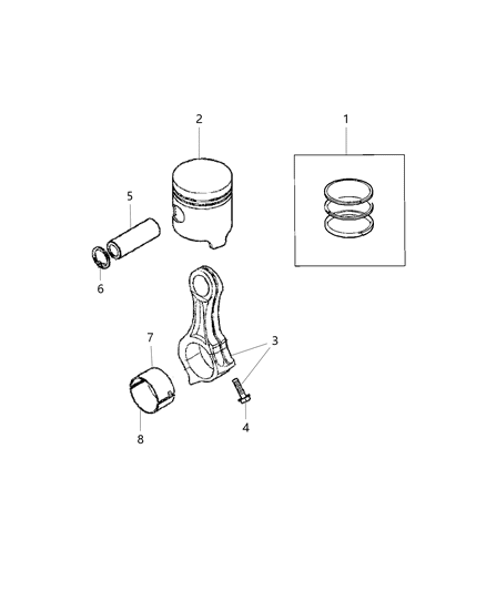 2018 Ram ProMaster 2500 Pistons , Piston Rings , Connecting Rods And Connecting Rod Bearings Diagram 1 - Thumbnail