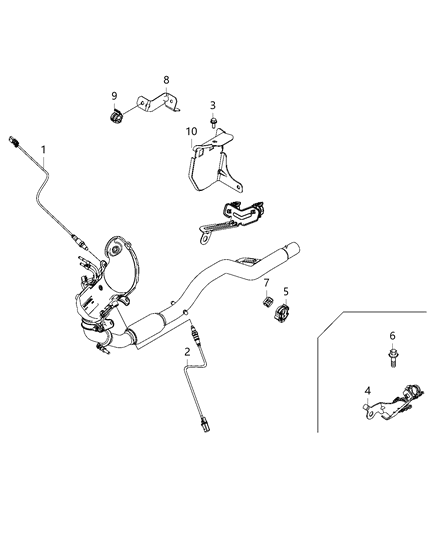2019 Jeep Renegade Oxygen Sensor, Rear Diagram for 68410612AA