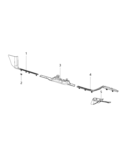 2020 Ram 1500 New Style Cowl Side Panel & Scuff Plates Diagram