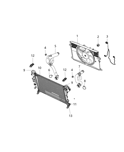 2018 Jeep Renegade Upper Hose Diagram for 68246567AA