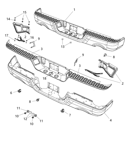 2014 Ram 1500 Bezel Parking Distance Middle Diagram for 5LS53WS2AA