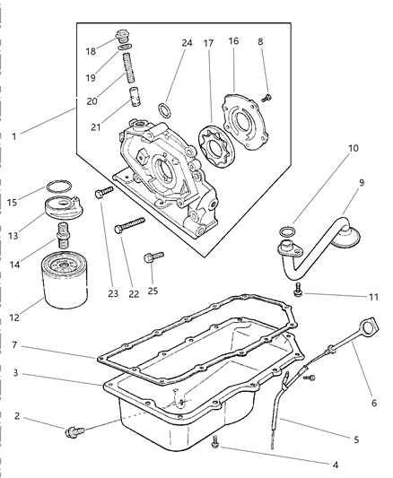 1997 Chrysler Cirrus Engine Oiling Diagram 1 - Thumbnail