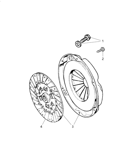 2001 Dodge Dakota Disc Clutch Diagram for 52107829AA