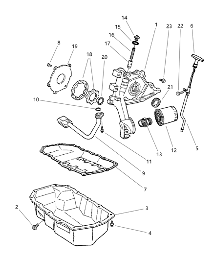 1997 Chrysler Cirrus Engine Oiling Diagram 2 - Thumbnail