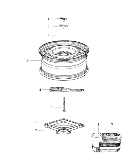 2017 Chrysler 300 Sealant Tire Diagram for 68082669AA