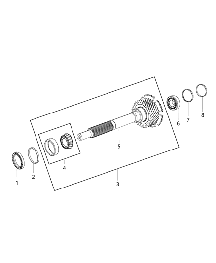 2015 Dodge Challenger Bearing Kit Input Shaft Diagram for 68045323AA