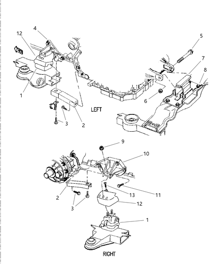 1997 Dodge Intrepid Engine Mounts Diagram 1 - Thumbnail