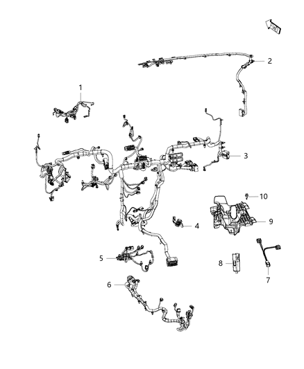 2014 Jeep Cherokee Wiring Kit Jumper Horn Diagram for 68239430AA