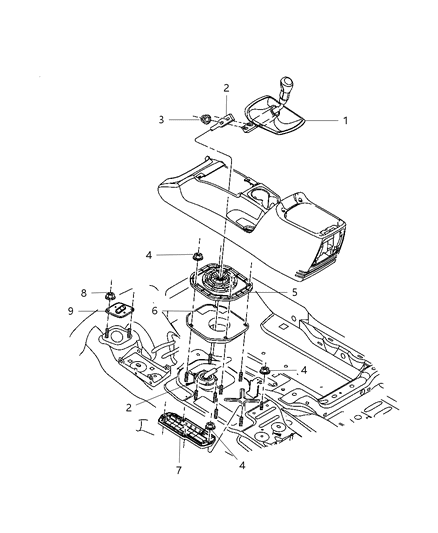 2007 Jeep Liberty Shifter Transmission Diagram for 52128821AE
