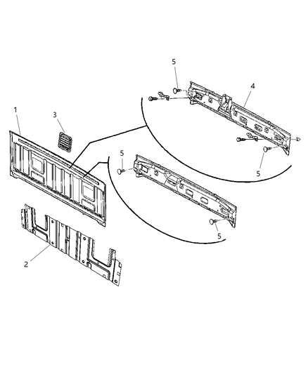 2012 Ram 3500 Pickup Aperture Panel And Pillar Supports - Cab Back Diagram