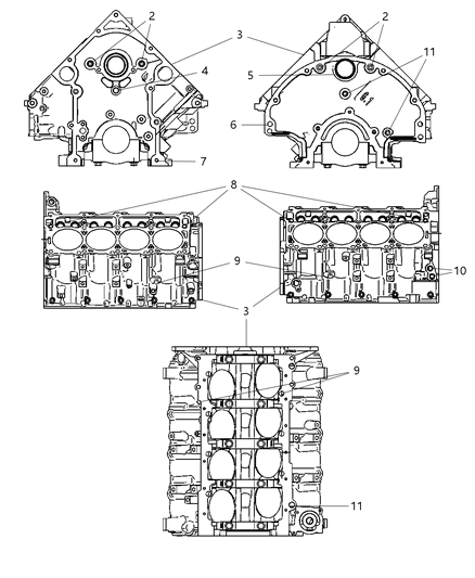 2007 Dodge Durango Cylinder Block & Hardware Diagram 3 - Thumbnail