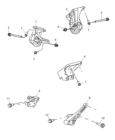 2005 Dodge Dakota Support Bracket, Driver Side Diagram for 52021838AB